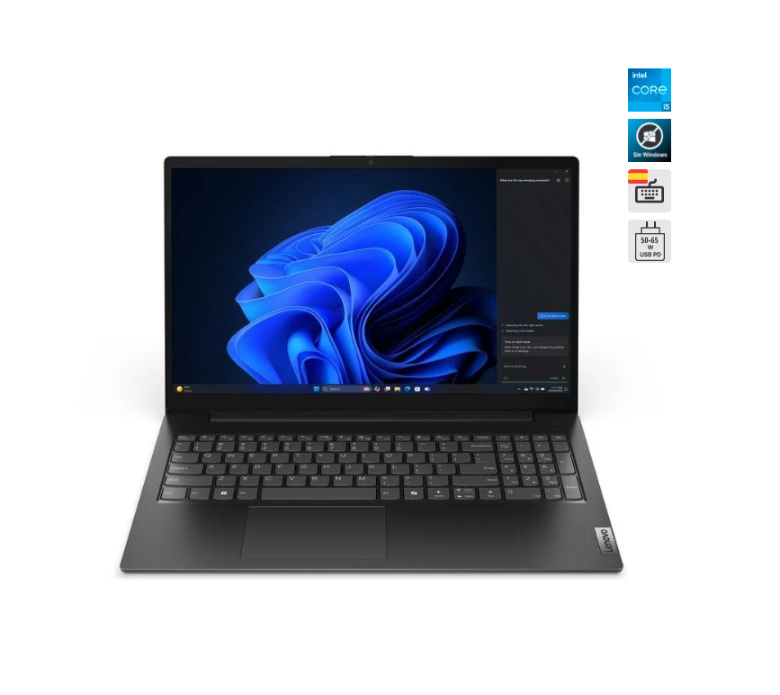 [V15G5-I5-8-512-ES-A+] Lenovo V15 G5 IRL, Intel Core i5-13420H, 8GB DDR5, 512GB SSD, 15.6" FHD, Windows 11 Home, tastiera spagnola, Grado A+